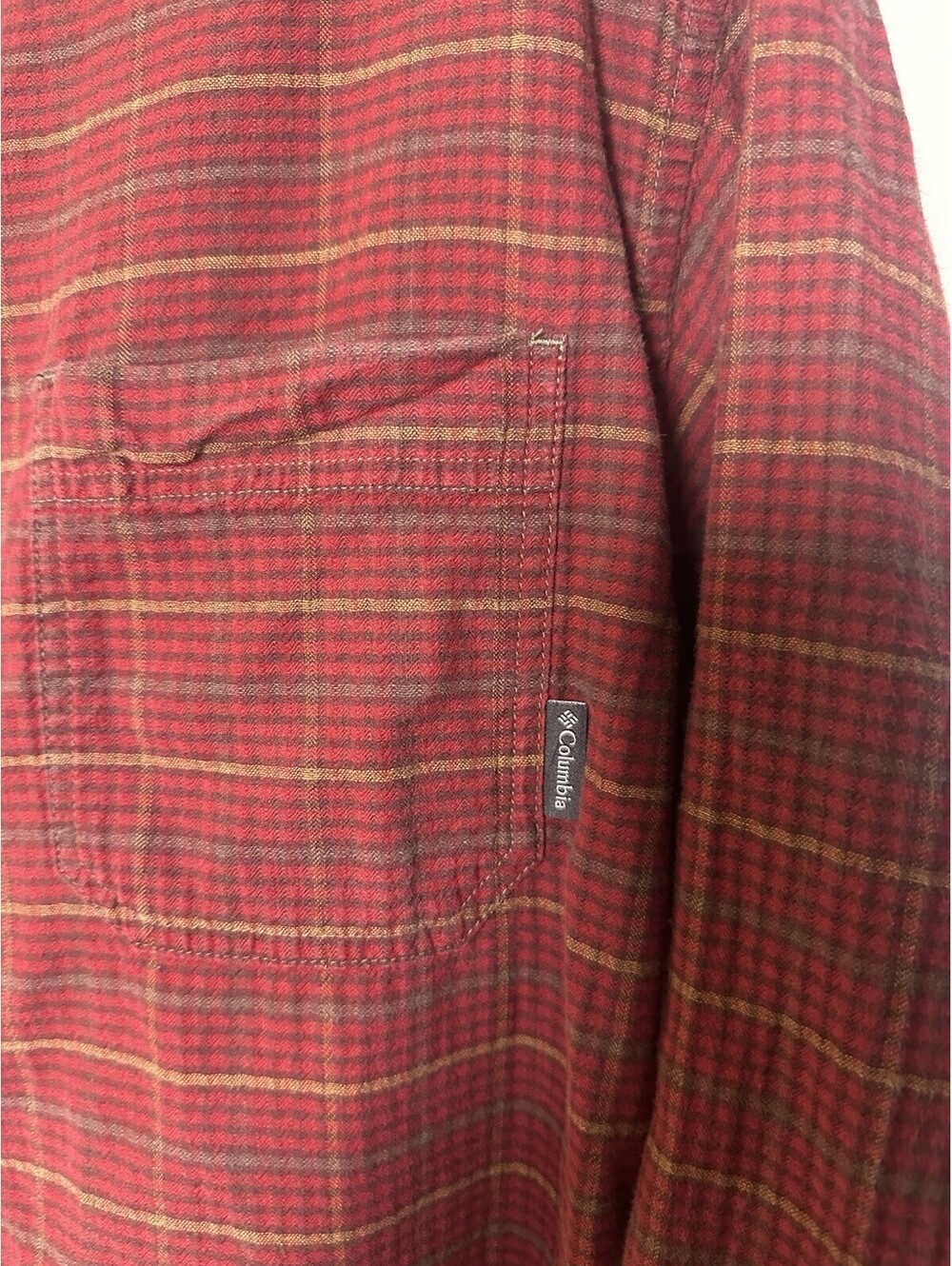 Columbia Mens XXL Flannel Shirt Red Plaid Button Down Long Sleeve 080 - Picture 3 of 5